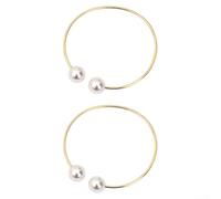 Embrasses de rideaux rotatives avec clips réglables, supports pivotants à 360 degrés pour décoration d'intérieur, base en cuivre souple et perles ABS, finition dorée ou argentée, sans perçage (doré)
