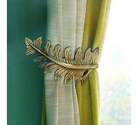 Embrasses pour Rideaux, Large Antique Design Feuille Rideaux Rideau Retenues, Forme U Embrasse Rideau Drapé Support Attache Arrière Métal Crochet pour Chambre, Salon - 1 Paire - Bronze, Taille Unique