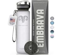 Embrava La Meilleure Bouteille de Sport - Grande Taille 1000ml - Éco-Responsable Et Sans BPA - Ecoulement Rapide De L'eau, Couvercle Supérieur De Flip, s'ouvre avec 1-Click