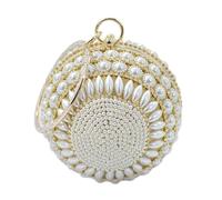 Embrayage de soirée pour femme en forme de boule sac à main rond sac de mariage perles porte-monnaie pour chaîne de mariage pochette à breloques, or