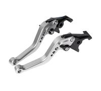 Embrayage Levier Leviers Frein D'embrayage CNC Courts Réglables Moto Pour Italika Pour DM200 Style Corne Taureau Pliables Extensibles Levier D'embrayage Maître(Silver)