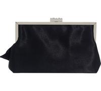 Embrayage sac de soirée élégant plissé satin sac à main formelle simple porte-monnaie classique pour les femmes (noir)