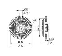 Embrayage visco du ventilateur thermique CFC 52 000S MAHLE pour MERCEDES-BENZ