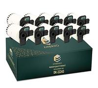EMBRIIO DK-22243 | 10 Rouleaux Étiquettes Continues DK 22243 Remplacement pour Brother P-Touch QL-1050 QL-1050N QL-1060N QL-1100 QL-1110NWB, 102mm x 30.48m