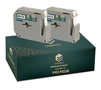 EMBRIIO M-K221 MK-221BZ M-K221SBZ | 2 Rubans Cassettes Étiquettes Remplacement pour Brother P-Touch BB-4 PT-55 PT-65 PT-70 PT-80 PT-85 PT-90 PT-M95 PT-100 PT-110 | Noir sur Blanc | 9 mm x 8 m