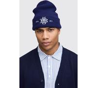 Embroidered Beanie homme - bleu - ONE SIZE, bleu