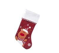Embroidered Christmas Socks Santa Claus Elk Candy Bag Christmas Tree Decorations Hanging Pendant Xmas Ornament Gift Bag(Color 3)