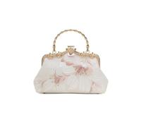 Embroidered Handbag Banquet Metal Apricot Small Square Bag