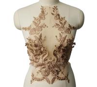 Embroidered Lace Applique Sewing Flower Fabric Collar Patch for Wedding Party Gown Bridal Dress Clothes DIY Crafts pour Vêtements(Color1)