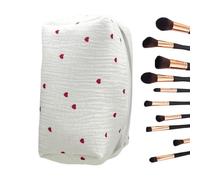 Embroidered Makeup Bag, Portable Toiletry Bags, 6.89x4.13x4.13 inch Cosmetic Storage Organizer for Jewelry Lipstick, Stylish, During Travel, Toiletries Pouch, Daily Use, and Outing
