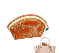 Embroidery Coin Purse - Colored Silk Cloth 12x8x5cm | Chinese Wallet for Women, Small Coin Purse Handmade Vintage Flower Zipper Change Bag | for Birthday Gift Daily Use Travel Party Accessory