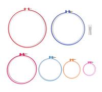 Embroidery Hoops Plastic Circle Cross Stitch Frame Set Adjustable DIY Sewing Tools for Embroidery Cross Stitch Lovers 6 Sizes 30 Needles