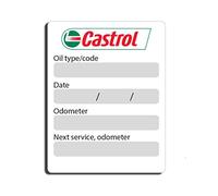 EMBROIDERY KING Autocollants de rappel de service de vidange d'huile pour Castrol en PVC auto-adhésifs (54)