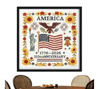 Embroidery Kit, Commemorative Craft Activity Set, Hand Stitching DIY Project Use, High-Quality Cotton Fabric Material, Relaxing Creative Art Wall Décor Pack, Senior Group Hobby Travel Crafting