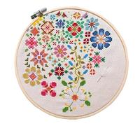 Embroidery Kit For Beginners - Floral Set | Beginner Embroidery Kit With Floral Patterns And Handmade Supplies For Unisex Adults, Sewing, Quilting, Home Decoration Projects, Festivals, Holidays, And C
