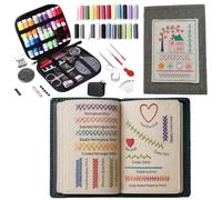 Embroom embroidery stitch book livre de broderie avec kit outils points de broderie DIY pour débutants et passionnés incluant aiguilles fils ciseaux guide étape par étape carnet textile pages en tissu