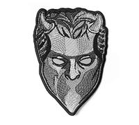 Embrosoft Ghost Band Nameless Ghoul Grey Patch brodé - Lot de 1 emblème brodé en métal lourd - Écusson thermocollant et cousu pour motards 6.9 x 10.2 cm