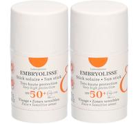 Embryolisse Stick Solaire SPF50+ Crème Protection 2x15 ml