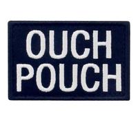 EmbTao Aïe Poche Brodé Crochet et boucle d'attache Patch, Blanc noir