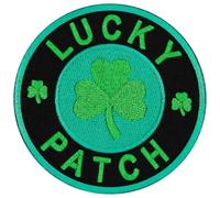 EmbTao Trèfle irlandais vert foncé Shamrock Lucky Brodé à Repasser ou à Coudre Patch