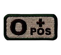 Embtao type O Positive Tactical Blood type Iron on Sew on Patch Khaki & Green