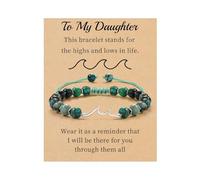 Embtrem Bracelet de perles ondulées pour femme - Cadeau d'anniversaire pour sœur, meilleure amie, Large, Pierre, Pas de gemme