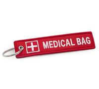 emc.nexus - Porte-clés Medical Bag - Étiquette de bagage brodée rouge 13 cm - Marqueur d'urgence pour trousse de secours, sac médical, premiers soins - Signal SOS pour voyage, outdoor & secours rapide