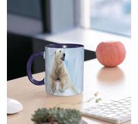 EMCLKS Mug en céramique, 330ml, tasse à thé, tasse cafe, tasse drole, cadeau drole, cadeau homme, mug cafe, Zoo, Portrait d'un grand ours polaire blanc sur la glace. Antarctique Nord. Extérieur.