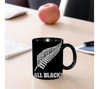 EMCLKS Mug en céramique, 330ml, tasse à thé, tasse cafe, tasse drole, cadeau drole, cadeau homme, mug cafe, Illustration du logo des All Blacks de Nouvelle-Zélande
