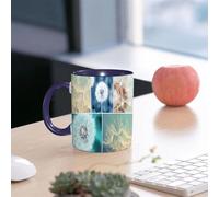 EMCLKS Mug en céramique, 330ml, tasse à thé, tasse cafe, tasse drole, cadeau drole, cadeau homme, mug cafe, Une série de magnifiques images de pissenlits qui capturent le charme éphémère de ces f
