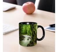 EMCLKS Mug en céramique, 330ml, tasse à thé, tasse cafe, tasse drole, cadeau drole, cadeau homme, mug cafe, Forêts tropicales humides et rivière rocheuse à Selangor, en Malaisie