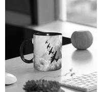 EMCLKS Mug en céramique, 330ml, tasse à thé, tasse cafe, tasse drole, cadeau drole, cadeau homme, mug cafe, Avion, image rétro de bombardiers Lancaster de Battle Royale