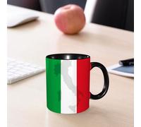 EMCLKS Mug en céramique, 330ml, tasse à thé, tasse cafe, tasse drole, cadeau drole, cadeau homme, mug cafe, Drapeau italien, couleurs verte, blanche et rouge de la géographie italienne