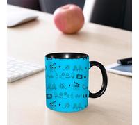 EMCLKS Mug en céramique, 330ml, tasse à thé, tasse cafe, tasse drole, cadeau drole, cadeau homme, mug cafe, Symboles de films et de télévision dessinés à la main, graffiti, clap de cinéma, film