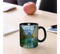 EMCLKS Mug en céramique, 330ml, tasse à thé, tasse cafe, tasse drole, cadeau drole, cadeau homme, mug cafe, Paysage, lac de montagne serein d'Obersee dans la vallée des Alpes allemandes, image de