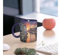 EMCLKS Mug en céramique, 330ml, tasse à thé, tasse cafe, tasse drole, cadeau drole, cadeau homme, mug cafe, Paysage urbain, image du Grand Canal à Venise Horizon European Cityn