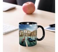 EMCLKS Mug en céramique, 330ml, tasse à thé, tasse cafe, tasse drole, cadeau drole, cadeau homme, mug cafe, Photographie italienne représentant des gondoles vénitiennes et la lagune adriatique de