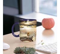 EMCLKS Mug en céramique, 330ml, tasse à thé, tasse cafe, tasse drole, cadeau drole, cadeau homme, mug cafe, Safari en Afrique : un léopard se repose sous un ciel nuageux spectaculaire.