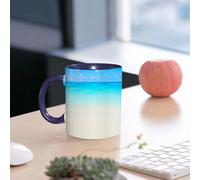 EMCLKS Mug en céramique, 330ml, tasse à thé, tasse cafe, tasse drole, cadeau drole, cadeau homme, mug cafe, Plage de sable fin, vue imprenable sur la lagune d'Antigua, eaux turquoise des Caraïbes