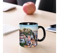 EMCLKS Mug en céramique, 330ml, tasse à thé, tasse cafe, tasse drole, cadeau drole, cadeau homme, mug cafe, Château Sao Jorge à Lisbonne, Portugal