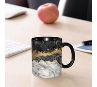 EMCLKS Mug en céramique, 330ml, tasse à thé, tasse cafe, tasse drole, cadeau drole, cadeau homme, mug cafe, Fond abstrait, texture créative de marbre et de feuille d'or, marbrure décorative, pier