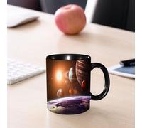 EMCLKS Mug en céramique, 330ml, tasse à thé, tasse cafe, tasse drole, cadeau drole, cadeau homme, mug cafe, Ensemble Galaxie, Impression sur le thème de l'espace représentant les planètes vues d'