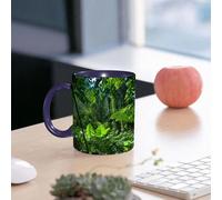 EMCLKS Mug en céramique, 330ml, tasse à thé, tasse cafe, tasse drole, cadeau drole, cadeau homme, mug cafe, Plantes vertes intactes, jungle, préoccupations environnementales