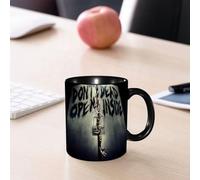 EMCLKS Mug en céramique, 330ml, tasse à thé, tasse cafe, tasse drole, cadeau drole, cadeau homme, mug cafe, « Ne pas ouvrir, mort à l'intérieur » : la porte emblématique de