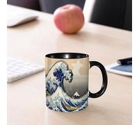 EMCLKS Mug en céramique, 330ml, tasse à thé, tasse cafe, tasse drole, cadeau drole, cadeau homme, mug cafe, Ukiyoe Hokusai Katsushika Trente-six vues du mont Fuji La Grande Vague