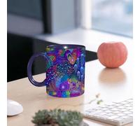 EMCLKS Mug en céramique, 330ml, tasse à thé, tasse cafe, tasse drole, cadeau drole, cadeau homme, mug cafe, Sous la mer avec un concept de corail, illustration d'un écosystème débordant, style pe