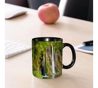EMCLKS Mug en céramique, 330ml, tasse à thé, tasse cafe, tasse drole, cadeau drole, cadeau homme, mug cafe, Nature, majestueuse cascade se jetant dans la rivière du parc national Fresh