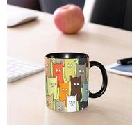 EMCLKS Mug en céramique, 330ml, tasse à thé, tasse cafe, tasse drole, cadeau drole, cadeau homme, mug cafe, Chats et chatons graphiques drôles, mignons et colorés