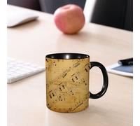EMCLKS Mug en céramique, 330ml, tasse à thé, tasse cafe, tasse drole, cadeau drole, cadeau homme, mug cafe, Fond musical grunge (auteur des notes : G. Meyerbeer, 1791-1864 ; éditeur : Julius Hein
