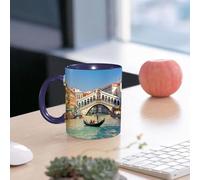 EMCLKS Mug en céramique, 330ml, tasse à thé, tasse cafe, tasse drole, cadeau drole, cadeau homme, mug cafe, Gondole près du pont du Rialto à Venise, Italie